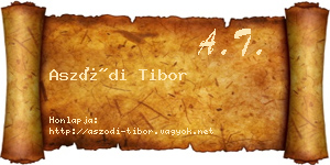 Aszódi Tibor névjegykártya