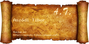 Aszódi Tibor névjegykártya